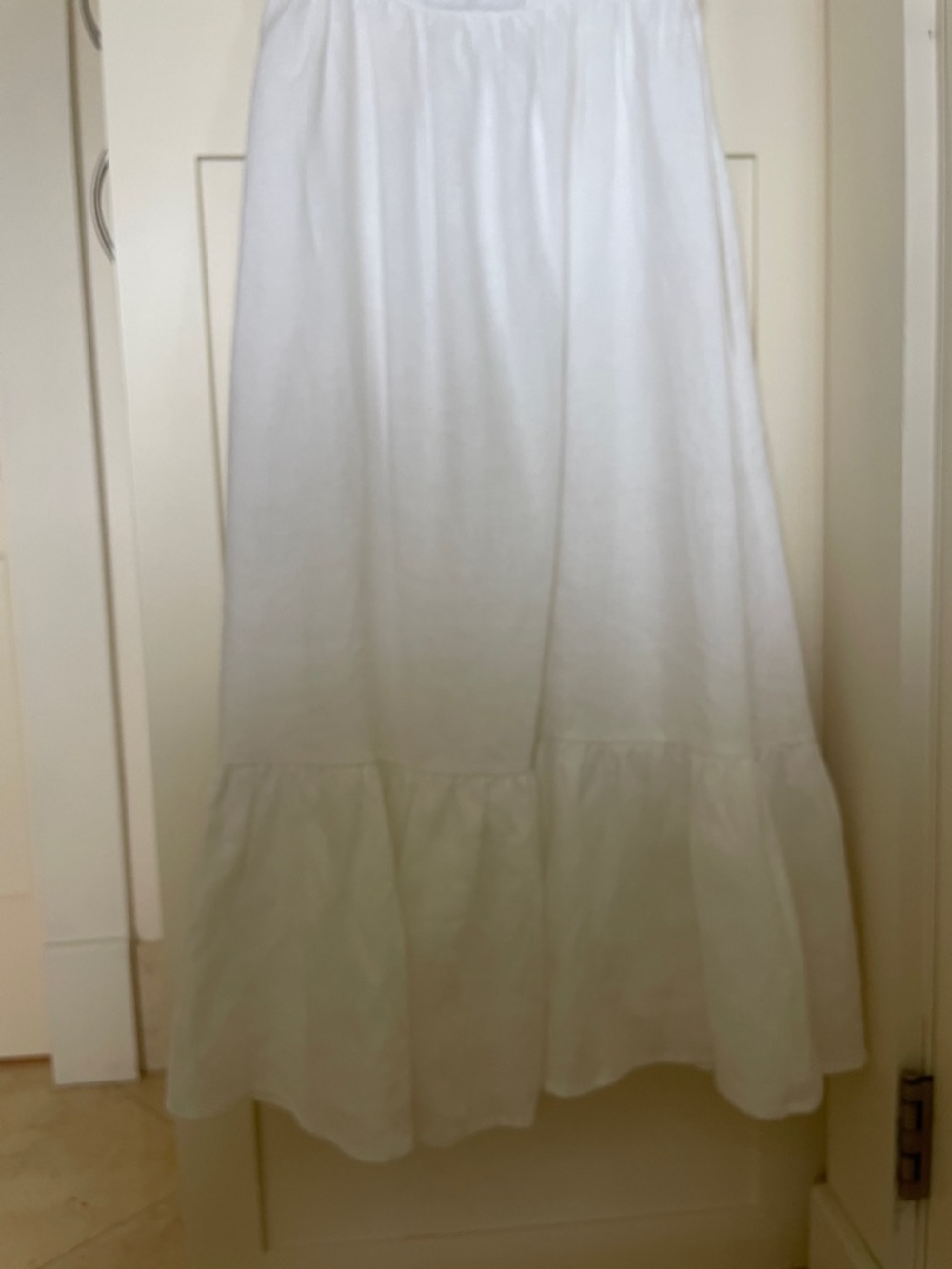 White Linen Tank-Style Midi Dress - Picture 4 of 6